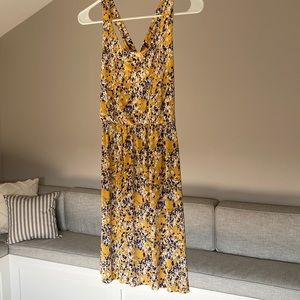 Kaileigh Tasha Knit Dress - Yellow w/ Blue Flowers